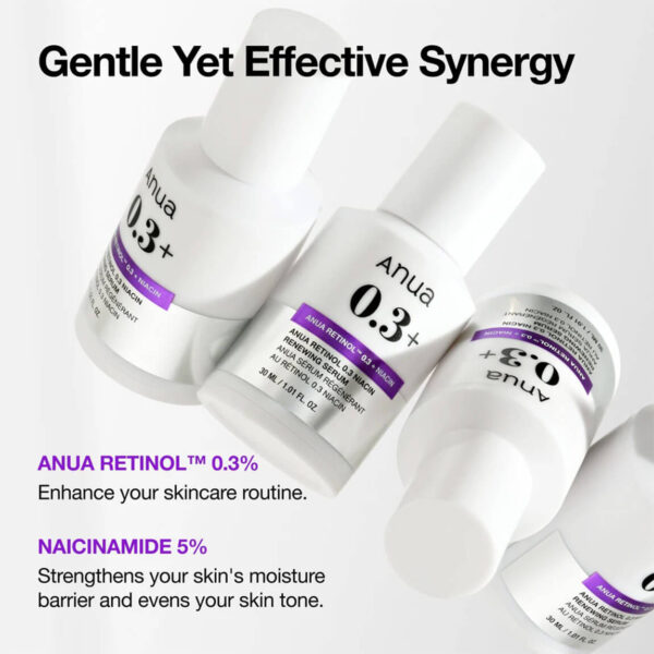 Anua Retnol Serum For Ant-Agng, Textured Skn | 0.11% Retnol, 5% Nacnamde, 20 Soothng